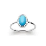 Bague argent rhodié & turquoise synthétique - bornéo Bague argent rhodié & turquoise synthétique - bornéo