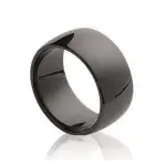 Bague cramique, anneau noir lisse 8, 5mm - enora