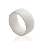 Bague cramique femme, anneau blanc lisse de 8, 5 mm - enora