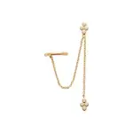 Bague et cha�ne d'oreille en plaqu� or, zircon brillants - lyra