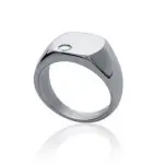 Bague chevalire acier inoxydable / pierre de zircon - gimy
