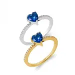 Bague coeur bleu ocan pour femme - marina