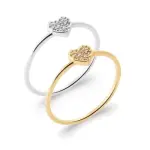 Bague coeur brillant en zircon pour femme - jolly