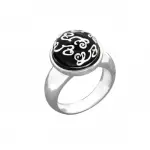 Bague créateur femme, argent & cabochon noir zoé bijoux Bague créateur femme, argent & cabochon noir zoé bijoux