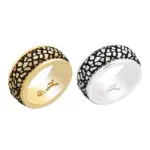 Bague cratrice, mtal et cuir craquel, zo bijoux - nina