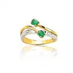 Bague meraude & diamants, or 2 tons - danse