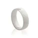 Bague femme, anneau cramique blanche facette 6mm - abyssa