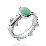 Bague femme, argent et aventurine verte - ydali Bague femme, argent et aventurine verte - ydali