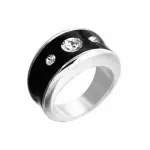 Bague femme argent, noire et swarovski, création zoé bijoux - manille Bague femme argent, noire et swarovski, création zoé bijoux - manille