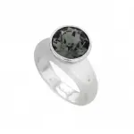 Bague femme en argent & swarovski noir, zoé bijoux - solitaire Bague femme en argent & swarovski noir, zoé bijoux - solitaire