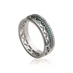 Bague femme en argent, zircon et pierre turquoise - dona