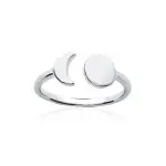 Bague pour femme, lune en argent rhodié - ysala Bague pour femme, lune en argent rhodié - ysala
