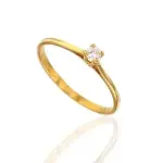Bague femme or jaune et diamant solitaire - roxane