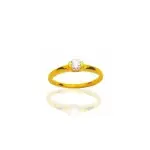 Bague de fianailles en or & diamant solitaire - colombine