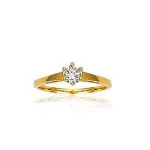 Bague de fiançailles plaqué or & zirconium solitaire - douceur Bague de fiançailles plaqué or & zirconium solitaire - douceur