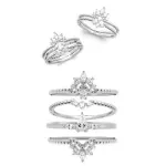Bagues fines argent 925 & zircon, 4 mod�les assortis empilables - melo