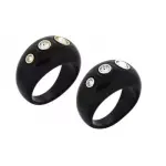 Bague gaudron noire & cristaux de swarovski - zo bijoux