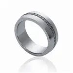 Bague pour homme, anneau en acier gris - erato