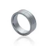 Bague homme, large anneau acier mat / brillant - elanto