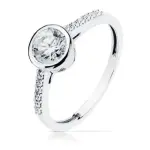 Bague or blanc 18k / zircon microserti 5, 5 mm - vita
