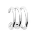 Bague d'oreille 3 anneaux en argent rhodi� 925 - sillage