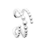 Bague d'oreille en argent 925, 3 anneaux de perles - audace Bague d'oreille en argent 925, 3 anneaux de perles - audace