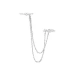 Bague d'oreille et double chane, argent 925 et pierres de zircon - sana