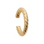 Bague d'oreille  pincer, anneau torsad en plaqu or - asna