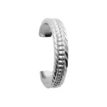 Bague d'oreille � pincer, anneau tress� en argent 925 - ath�na