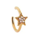Bague d'oreille  pincer, plaqu or et zircon pour femme - etoile