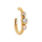 Bague d'oreille, plaqu or et 3 zircons pour femme - essyna