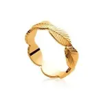 Bague plaqu or, anneau de feuillage dor - lili