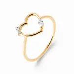 Bague plaqu� or avec coeur saint valentin - tendresse