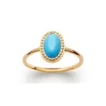 Bague plaqu� or & turquoise synth�tique - born�o