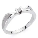 Bague solitaire femme, or blanc et diamant de 0, 046 cts - electre Bague solitaire femme, or blanc et diamant de 0, 046 cts - electre