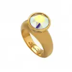 Bague solitaire femme en plaqu or et swarovski, zo bijoux
