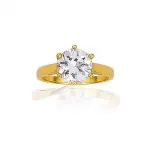 Bague solitaire en plaqué or et zircon 8mm - douce lumière Bague solitaire en plaqué or et zircon 8mm - douce lumière