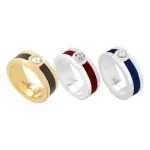 Bague swarovski: argent ou dor et cuir color - chanko