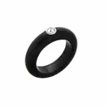 Bague swarovski femme sur anneau noir, zo bijoux - philippines