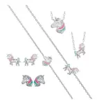 Bijou licorne enfant, argent 925 et mail color