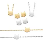 Bijoux enfant, bracelet, collier et boucles d'oreilles chat