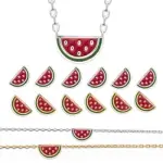 Bijoux pastque: bracelet, collier ou boucles d'oreilles