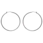 Boucles cr�oles femme, 50 mm en acier gris - salamanca