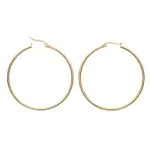 Boucles cr�oles femme, acier dor� 50 mm - paradise