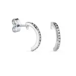 Boucles en demi - cr�oles, or blanc parsem�es de 28 diamants - ys�e