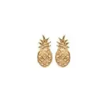 Boucles d'oreilles ananas en plaqu or pour femme & fille