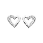 Boucles d'oreilles brillantes en forme de coeur - lovely
