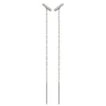 Boucles d'oreilles chaîne femme, argent rhodié et zircon - cymbelle Boucles d'oreilles chaîne femme, argent rhodié et zircon - cymbelle
