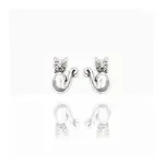Boucles d'oreilles, chat en argent pour fille