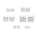 Boucles d'oreilles clou argent et zircon solitaire